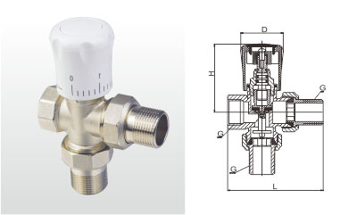 JNXT-N 黄铜三通暖气直角阀